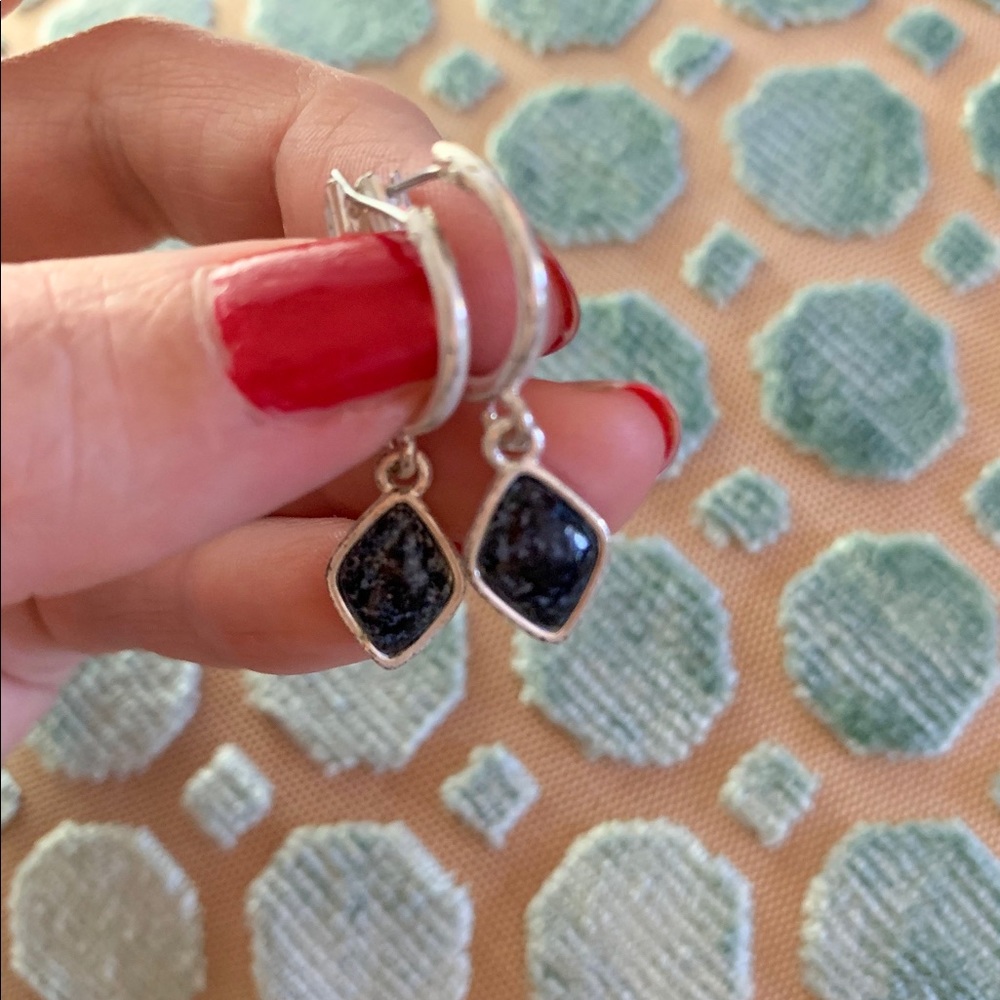 Estate silver hoop earrings